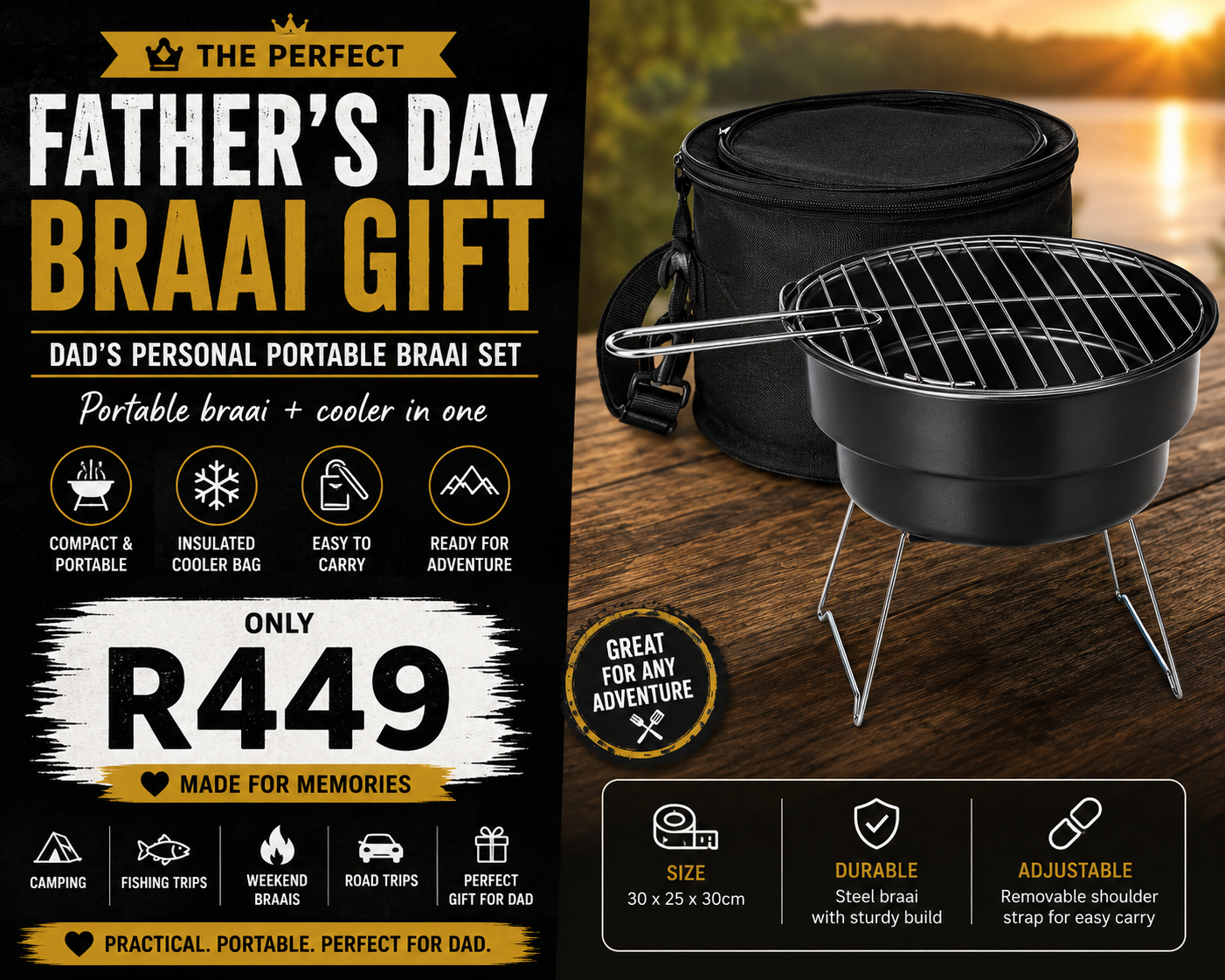 Portable Father’s Day Braai Cooler Set