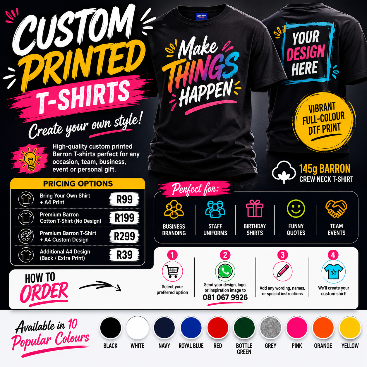 Custom Printed Premium Barron T-Shirts – Create Your Own Style