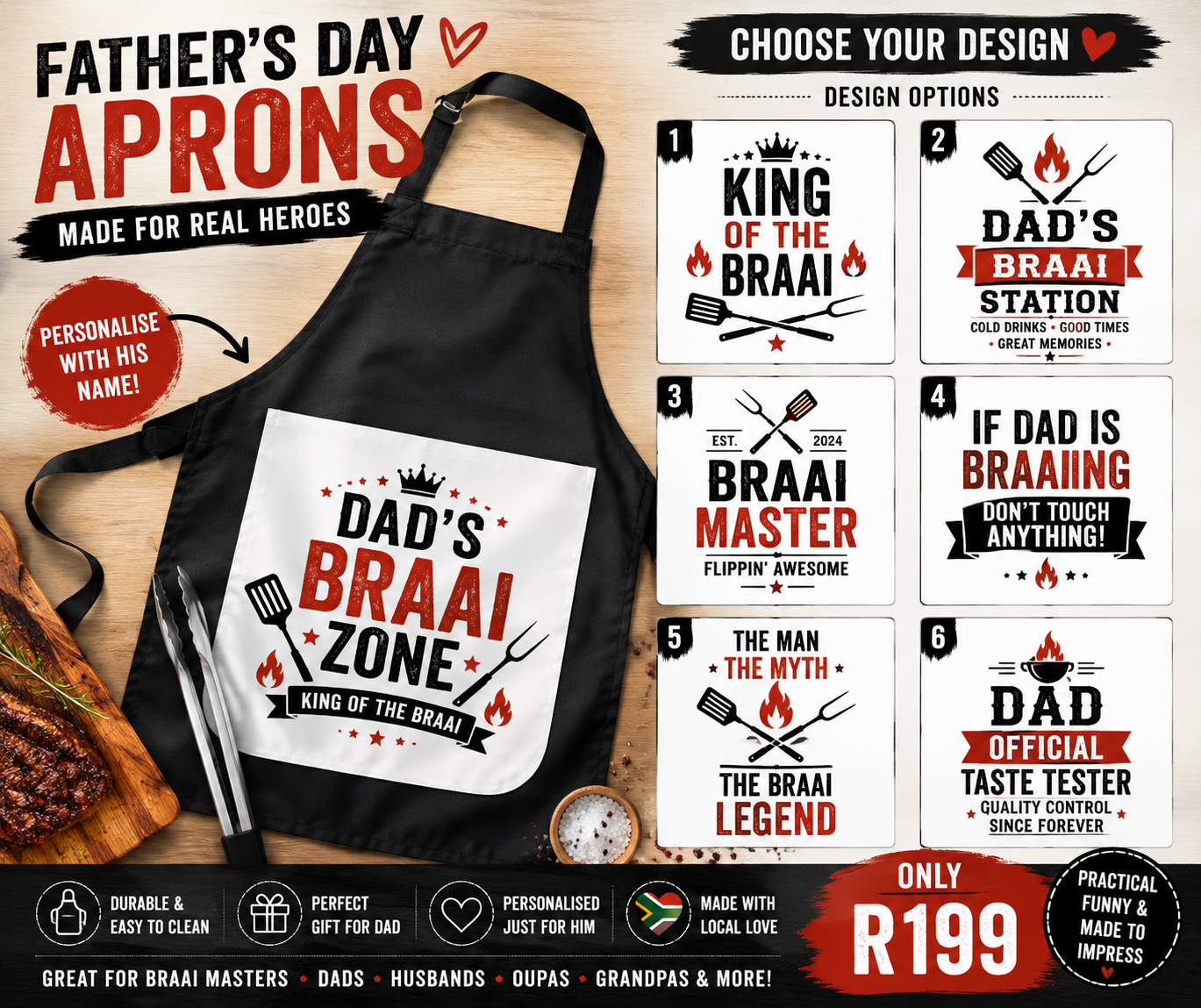 🔥 Personalised Father’s Day Braai Apron
