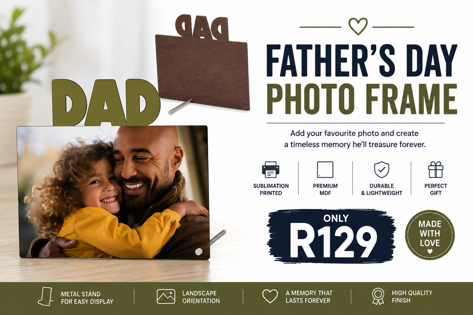 Father’s Day Personalised MDF Photo Frame