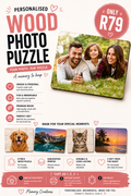 Personalized Wood Photo Puzzles – From R79 🧩❤️