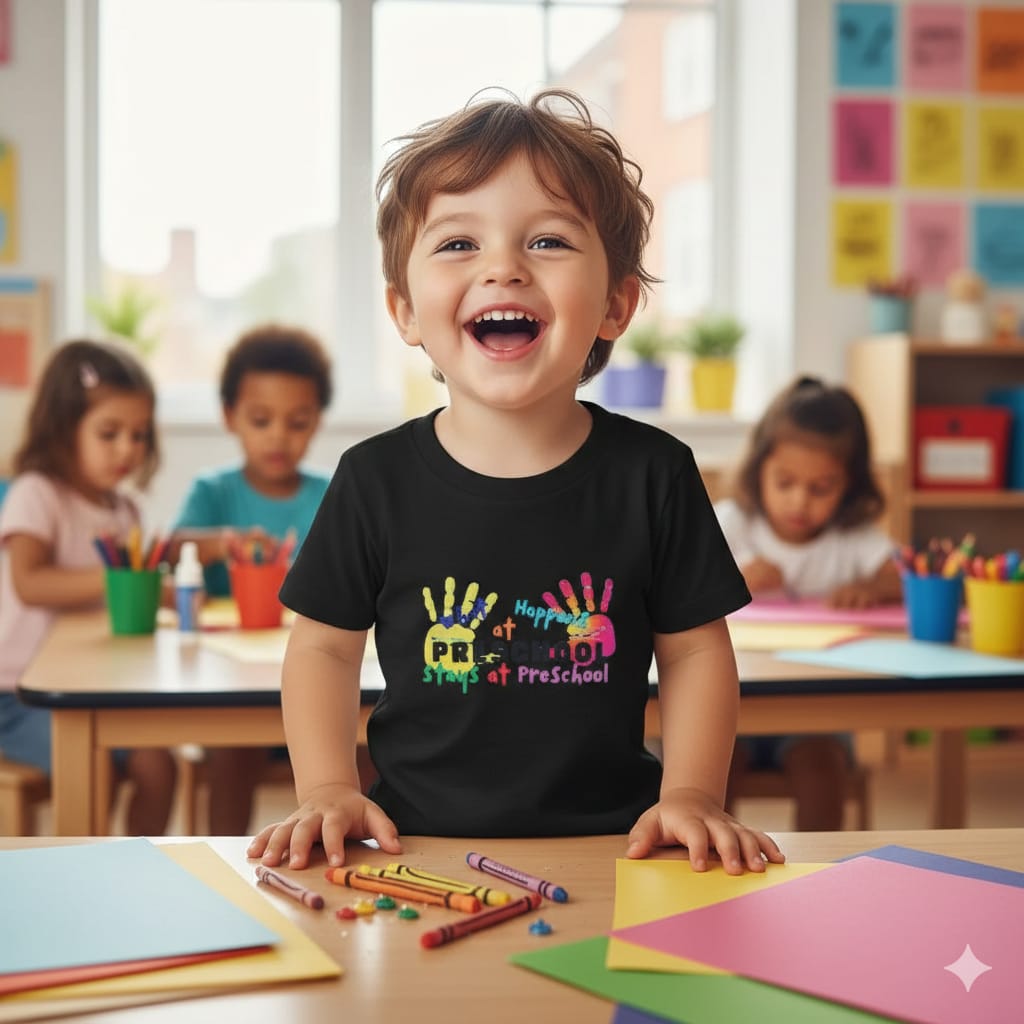 Preschool Black School T-Shirt 🖤🎨