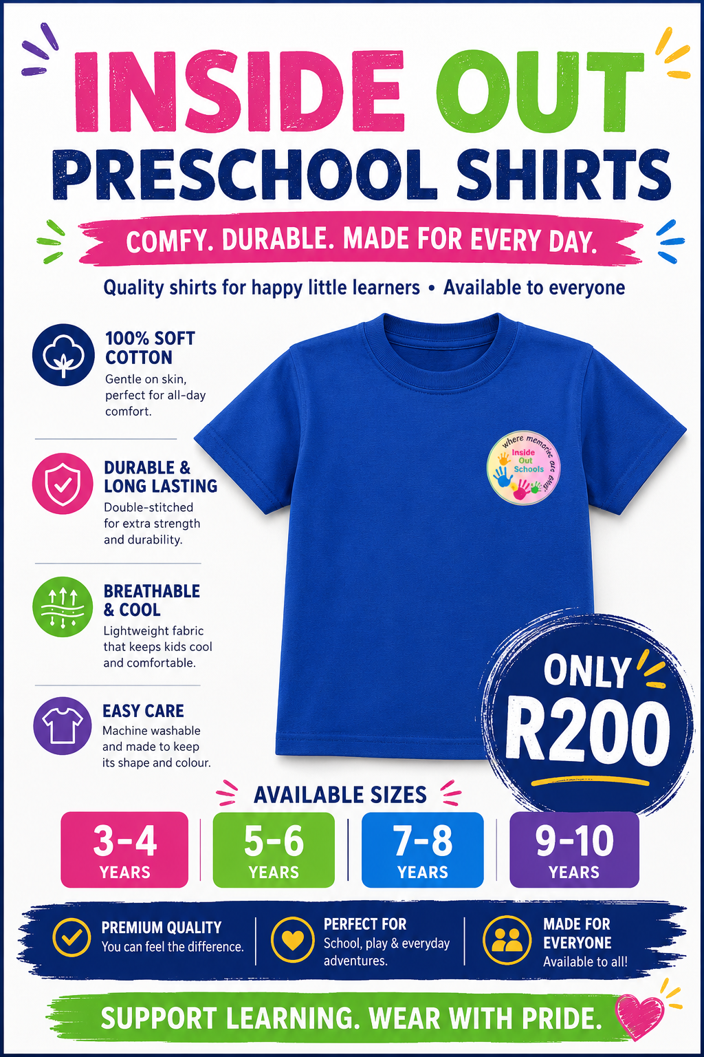 Blue school t-shirt